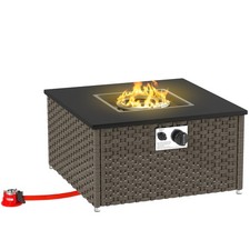 Outsunny 13 KW Rattan Fire Pit