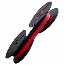 TYPEWRITER INK RIBBON OLYMPIA SPLENDID 33 66 99 TWIN SPOOL BLACK / RED 1001FN