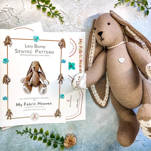 Linen bunny soft toy - bunny,