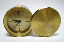 Tiffany & Co Swiss Made Brass Swivel Door Travel Alarm Clock
