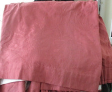 Large Vintage Deep Pink Cotton Damask Single Lined Door Curtain *  82"L x 106"W