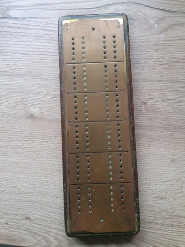 Antique vintage brass cribbage - vintage,