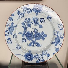 Mid 18th Century English Delftware Plate, Possibly Liverpool - 21.5cm
