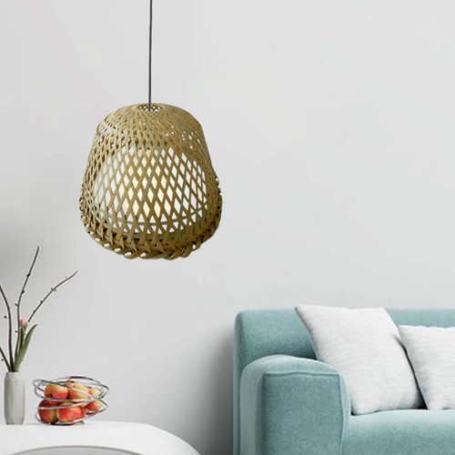 Antique bamboo lamp shade - lamp,
