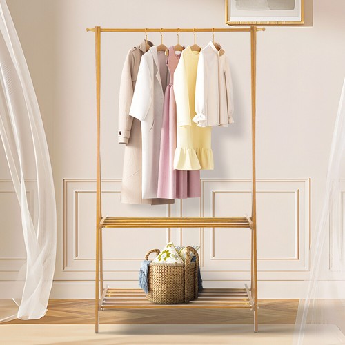 Bamboo wood garment stand - bamboo,