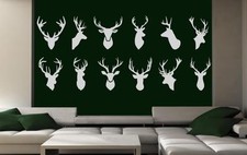 Set of 12 DEER STAG HEADS Wall