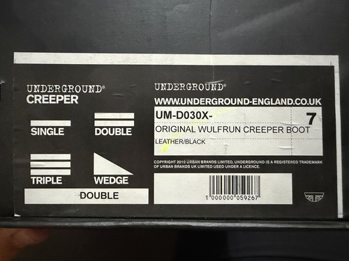 Underground creeper boots size - underground,