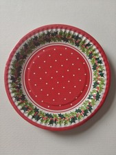 Vintage Christmas Paper Plates Set Pack x 9 Cross Paperware England 19cm Unused