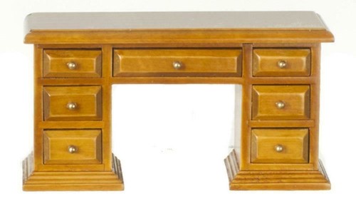 Dolls house walnut - walnut, kneehole