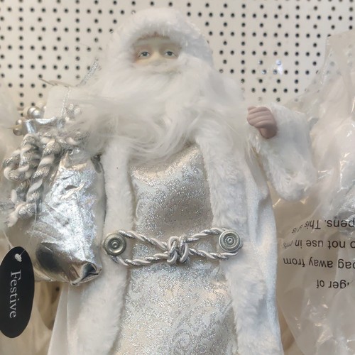 Festive white silver - festive, santa