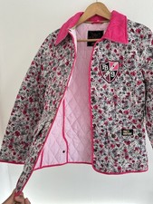 Rare Paul's Boutique Floral Quilted Jacket Size M Pink Cord Collar Y2K Coat