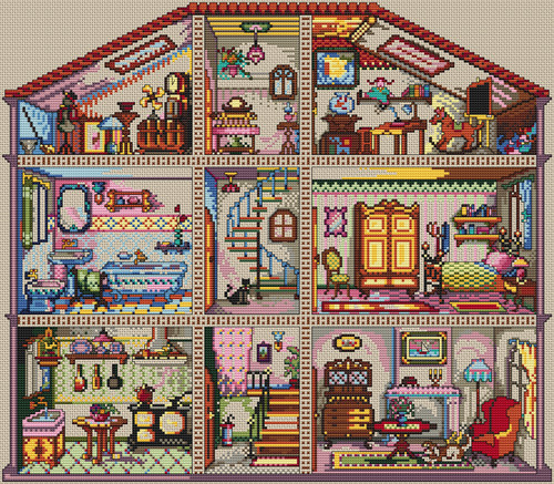 Cross stitch chart dolls - cross,