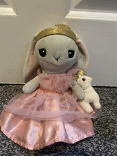 H&M Princess Ballerina Bunny Rabbit Soft Plush Toy With Pink Dress 10" tall