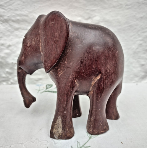 Wooden elephant figurine - wooden,