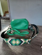 CRAZY BAGS BORSE IN PELLE GENUINE LEATHER MADE INITALY GREEN CROSSBODY BAG