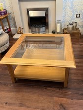 Marks And Spencer Oak Coffee Table With Glass Top