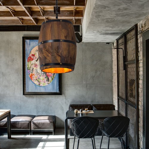 Hanging vintage wine barrel - hanging,