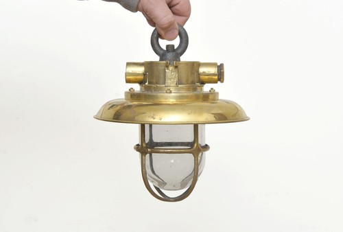 Vintage old brass ships lamp