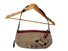 Tula Straw Mix Handbag Red Trim Women’s