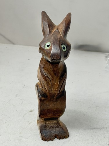 Vintage carved wood rabbit - wood,