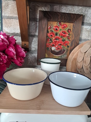 Vintage enamel ware metal - enamel,