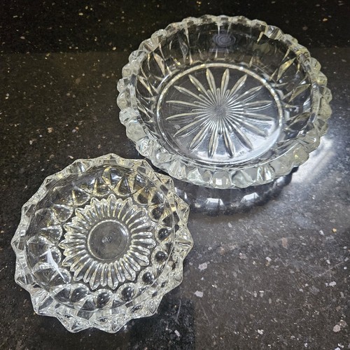 Pair vintage cut glass - of,