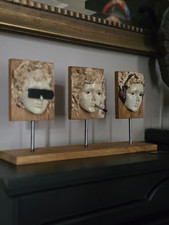 Modern Abstract triple heads sculpture
