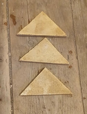 Antique Victorian Minton Hall Floor Tile Buff TRIANGLE 4"x3"x3" 1 of 140