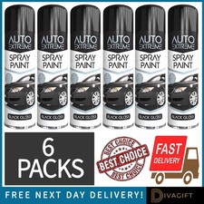 6 x BLACK GLOSS AEROSOL SPRAY