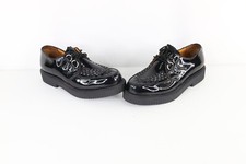 Deadstock Vtg 90s Rockabilly Mens 10 Goth Patent Leather Platform Creepers Shoes