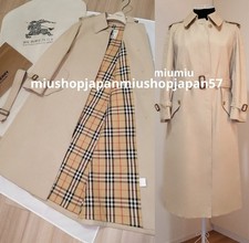BURBERRY Trench Coat Authentic Vintage UK Balmacaan Long w/Belt Beige S/UK8/US6