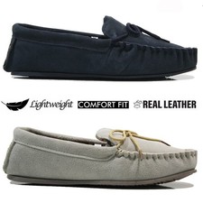 MENS LEATHER SLIP ON SLIPPERS