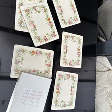 Vintage Set of 6 Pimpernel De Luxe  Finish Cork Backed Place Mats  Flower Design