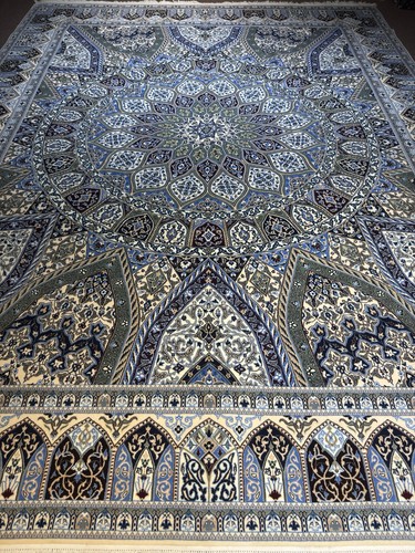 Handmade silk wool rug - &,