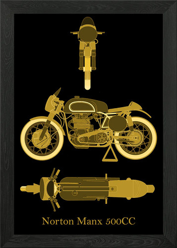 Norton manx 500cc - gold, framed