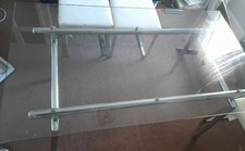 Clear Glass & Chrome Dining Table With Chrome Legs / Base bought From Harveys 