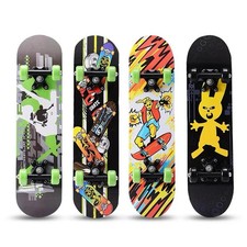 Kids Beginners Skateboard 60cm Double Kick Deck Complete Board Assorted Colours