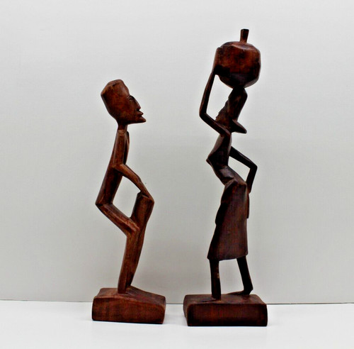 Iroko wood tribal art male - wood,