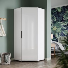 Modern Corner Wardrobe White