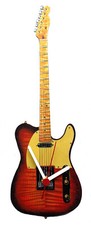 Sunburst Electric Guitar Clock