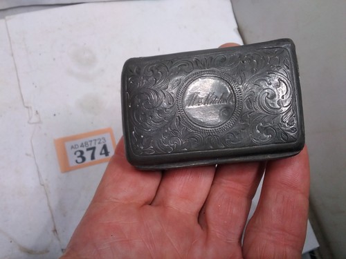 Antique snuff pill box mrs - snuff,