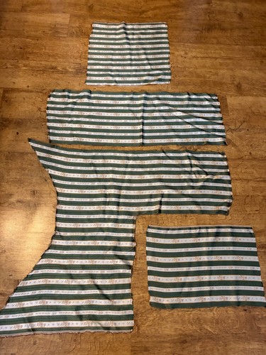 Three green and cream - cream, floral