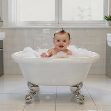 Small roll top bath - top, chrome