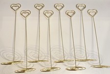 Wedding Decor - Elegant Table Name Holders In Gold Heart Shape