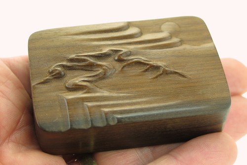 Exquisite carved walnut box