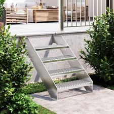 Grate Step Metal Garden Stair Anti-slip Patio Stairs Galvanised Steel vidaXL