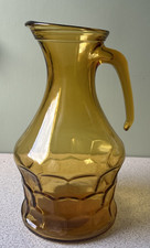 Vintage Amber Glass Pitcher