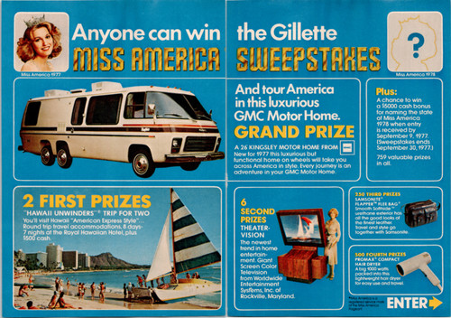 Gillette miss america 1977 - america,
