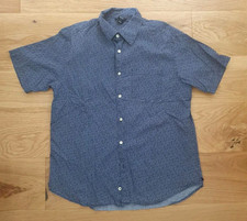 Mens Gap Short Sleeve Blue Cotton Shirt Medium 