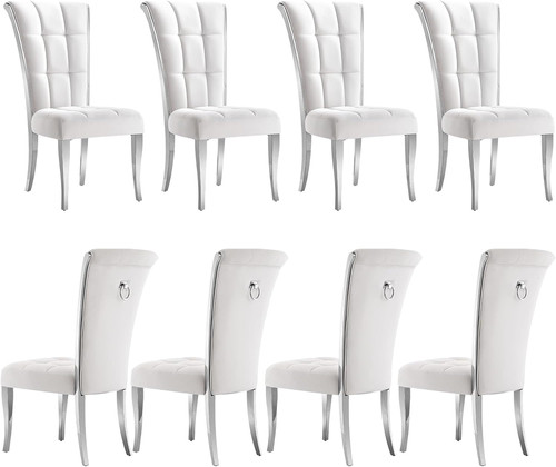 White and silver velvet dining - silver,